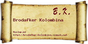 Brodafker Kolombina névjegykártya